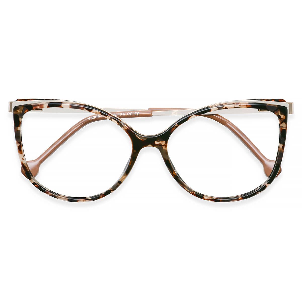 Y5205 Oval Butterfly Tortoise Eyeglasses Frames Leoptique 5650