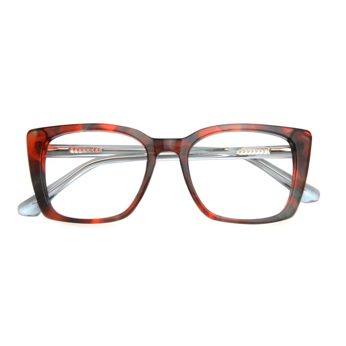 Yc 21103 Square Geometric Floral Eyeglasses Frames Leoptique 9820