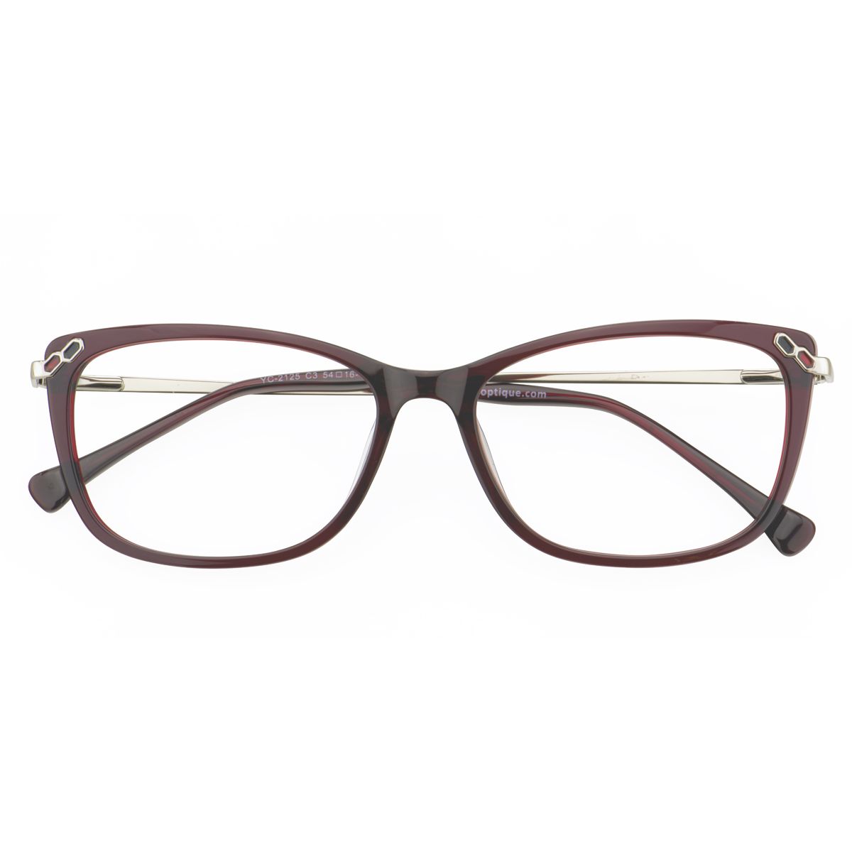 Yc 2125 Rectangle Red Eyeglasses Frames Leoptique 