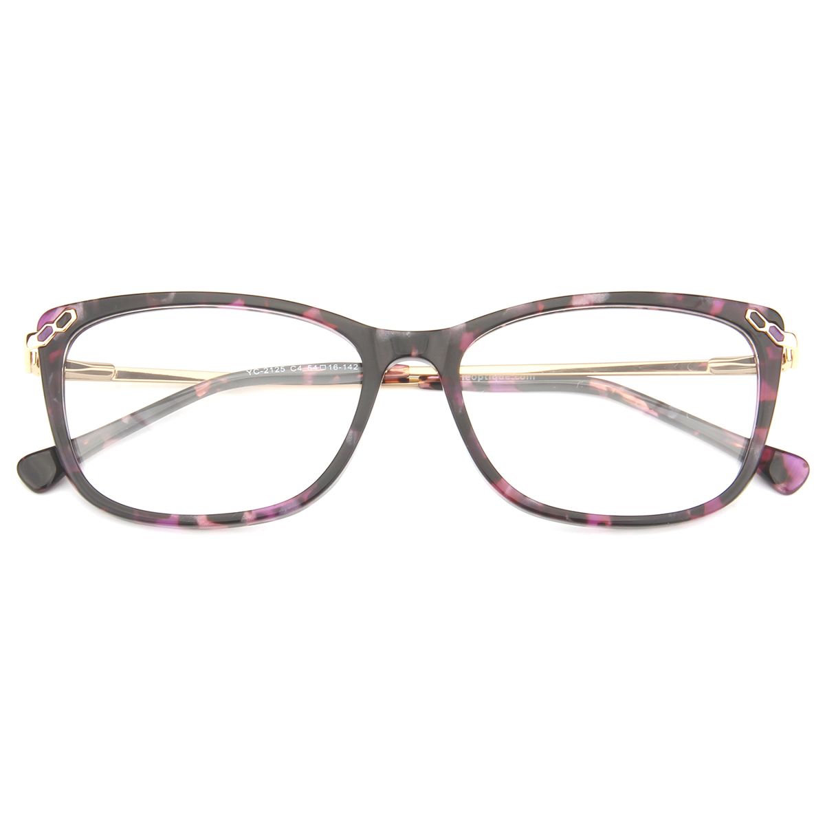 Yc 2125 Rectangle Floral Eyeglasses Frames Leoptique