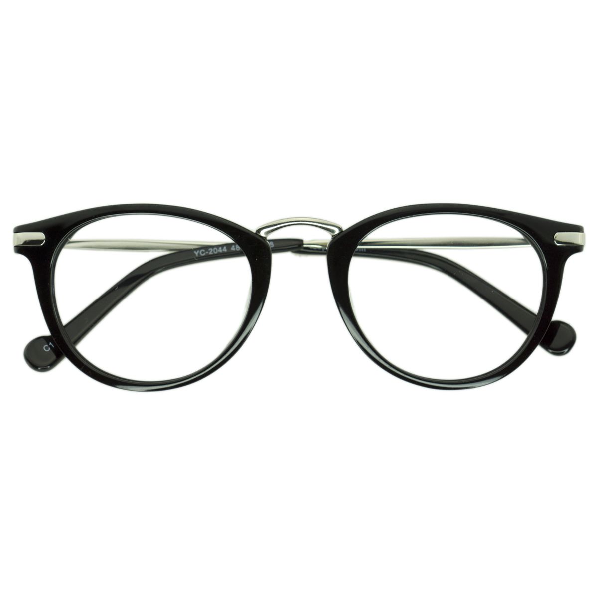 Yc2044 Round Black Eyeglasses Frames Leoptique 4983