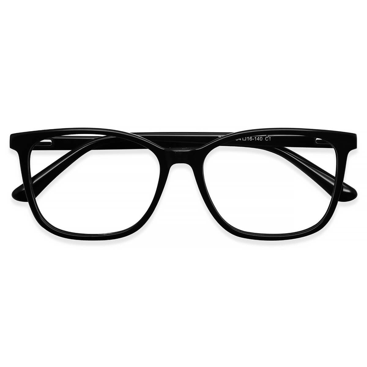 Z1001 Rectangle Black Eyeglasses Frames Leoptique