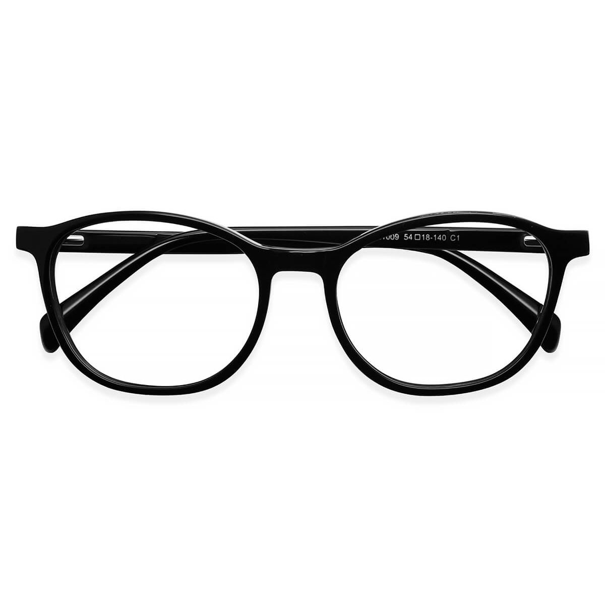 Z1009 Oval Black Eyeglasses Frames Leoptique
