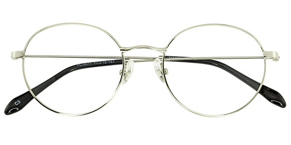 YC8011 Round Silver Eyeglasses Frames | Leoptique