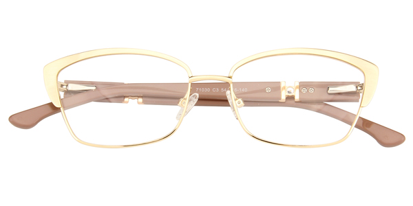 71030 Rectangle Browline Yellow Eyeglasses Frames | Leoptique