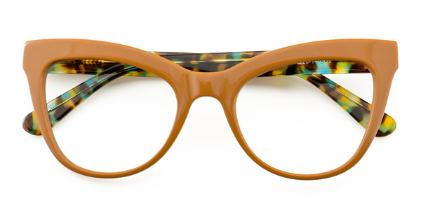 H1003 Oval Cat-eye Brown Eyeglasses Frames | Leoptique