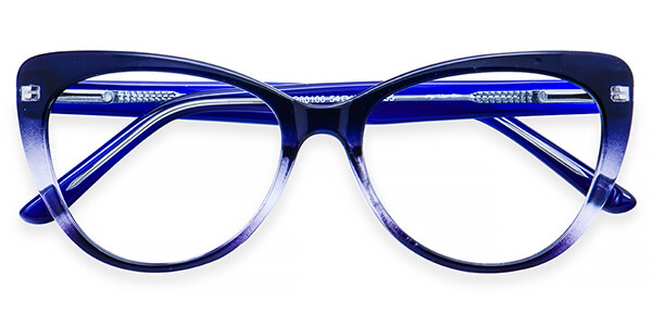 P80106 Cat-eye Blue Eyeglasses Frames | Leoptique