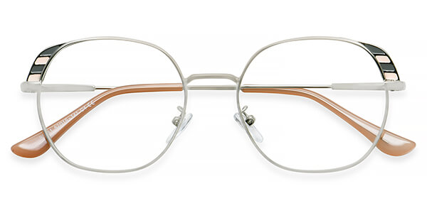 95651 Round White Eyeglasses Frames Leoptique