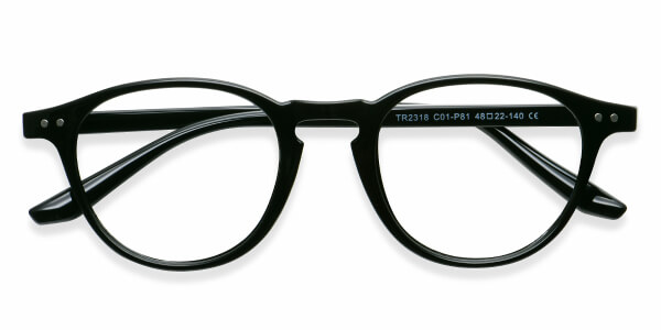 Tr2318 Oval Black Eyeglasses Frames Leoptique
