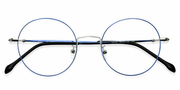 U6162 Round Blue Eyeglasses Frames | Leoptique