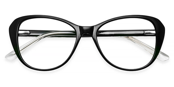 TR7518 Oval Butterfly Black Eyeglasses Frames | Leoptique