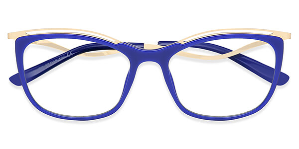 W2071 Rectangle Blue Eyeglasses Frames | Leoptique
