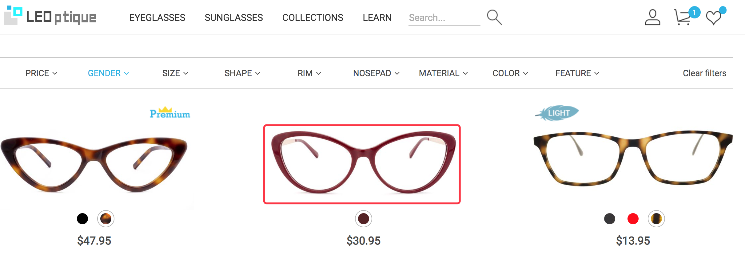 Try on glasses online