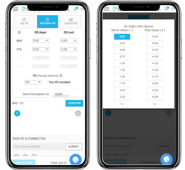 mobile show input Rx